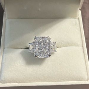 Maxine Jewelry 10 CT TW
Radiant Cut Three Stone Engagement Ring Sterling Silver